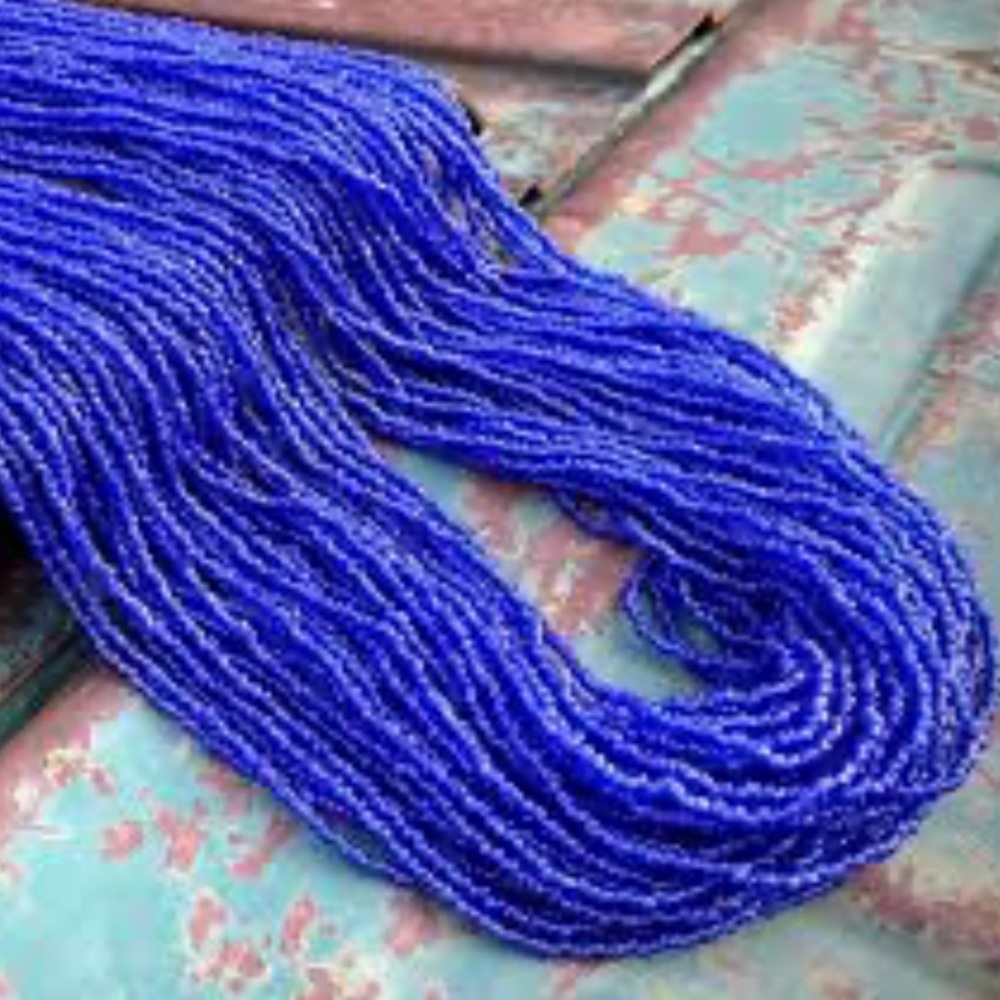 Bali Bead Royal Blue Multi-Strand Beaded Necklace - Picture 2 of 7